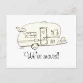 可愛い手描きトレーラおもしろいー移動告知 ポストカード (正面)