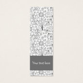 可愛い手描きドードルフラワーデザインしおり (正面)