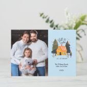 可愛い手描きハウスカスタムフォトホリデーカード シーズンカード (スタンド正面)