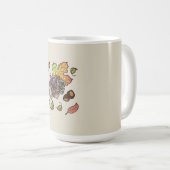 可愛い手描きハリネズミと秋葉の コーヒーマグカップ (正面右)