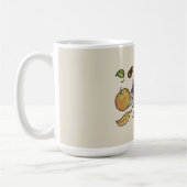 可愛い手描きハリネズミと秋葉の コーヒーマグカップ (左)