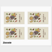 可愛い手描きハリネズミと秋葉の 長方形シール (シート)