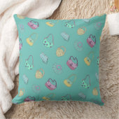 可愛い手描きハンドバッグドードルパターンティール(緑がかった色) クッション (ブランケット)