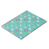 可愛い手描きハンドバッグドードルパターンティール（緑がかった色） ノートブック (左側)