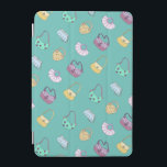 可愛い手描きハンドバッグドードルパターンティール（緑がかった色） iPad MINIカバー<br><div class="desc">ハンドバッグガーリーのコラージュ。背景の遊色を使って自分の色をカスタマイズ作るオプション。</div>