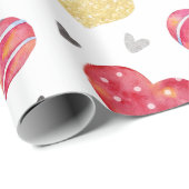 可愛い手描きバレンタインハート柄 ラッピングペーパー (ロールコーナー)