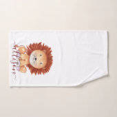可愛い手描きライオンキッズパーソナライズされた ハンドタオル (ハンドタオル)