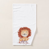 可愛い手描きライオンキッズパーソナライズされた ハンドタオル (ハンドタオル)