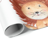 可愛い手描きライオンパーソナライズされたの子供がラップ ラッピングペーパー (ロールコーナー)