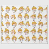 可愛い手描き天使 ラッピングペーパー (フラット)