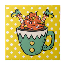 可愛い手描き小妖精や小人カラフルレトロおもしろい黄