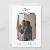 可愛い手描き船首花嫁プロポーザル写真カード カード (正面)