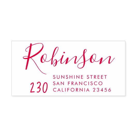 可愛い手書きスクリプトファミリー名差出人住所 セルフインキングスタンプ (デザイン)