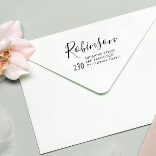 可愛い手書きスクリプトファミリー名差出人住所 セルフインキングスタンプ