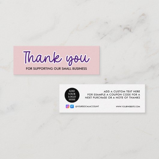 可愛い手書きビジネスご注文ありがとうございます スキニー名刺 (正面/裏面)