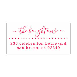 可愛い手書き姓モダン差出人住所 セルフインキングスタンプ