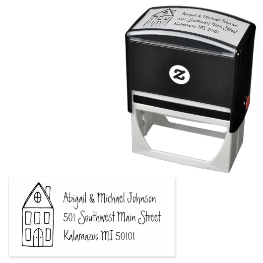 可愛い手書き家名住所印 セルフインキングスタンプ (インサイチュ)