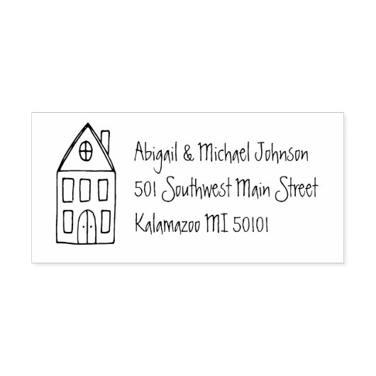 可愛い手書き家名住所印 セルフインキングスタンプ (デザイン)