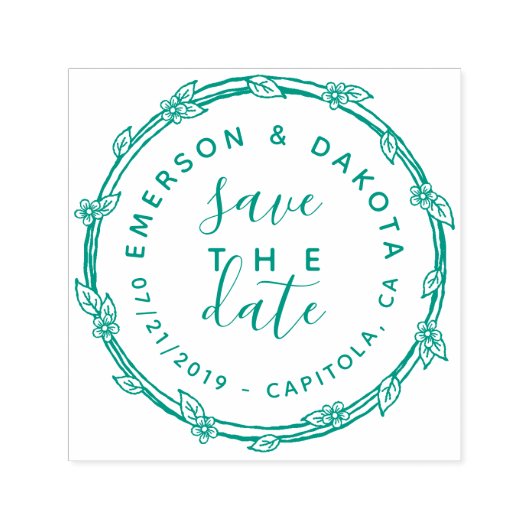 可愛い手書き日付の結婚発表を保存 セルフインキングスタンプ (デザイン)