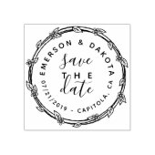 可愛い手書き日付の結婚発表を保存 ラバースタンプ (インプリント)