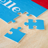 可愛い手紙Dキッズ写真と名前 ジグソーパズル (側面)