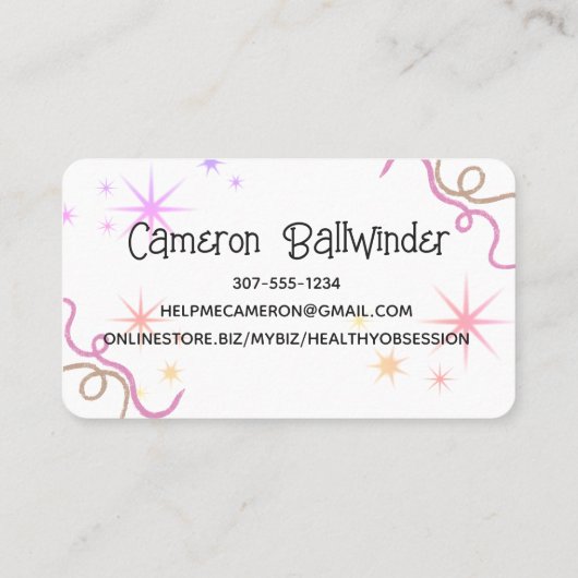 可愛い手紡糸編み物かぎ針編み名刺 名刺 (裏面)