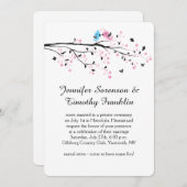 可愛い披露宴のみラブバード花蝶 招待状 (正面/裏面)