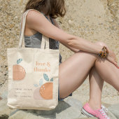 可愛い抽象芸術オレンはっきりしたジ結婚フルーティ感謝していズ トートバッグ