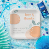 可愛い抽象芸術オレンはっきりしたジ結婚フルーティ感謝していズ ペーパープレート (パーティー)