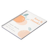 可愛い抽象芸術グリーンオレンジはっきりしたフルーティ結婚ズ ノートブック (左側)