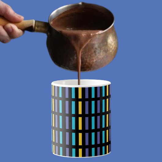 可愛い抽象芸術ストライプパターン コーヒーマグカップ