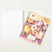 可愛い抽象芸術チワフアフアドッグスインラブウォーターカラー プランナー手帳 (ディスプレー)