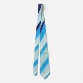 可愛い抽象芸術ブルーシェードストライプパタンカワイイ ネクタイ (裏面)