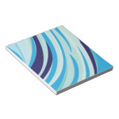 可愛い抽象芸術ブルー斜ストライプ線 ノートパッド (アングル)