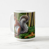 可愛い抽象芸術リスとピンコーン コーヒーマグカップ (正面左)