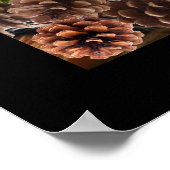 可愛い抽象芸術リスとピンコーン ポスター (角)