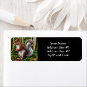 可愛い抽象芸術リスとピンコーン ラベル (インサイチュ)