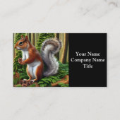可愛い抽象芸術リスとピンコーン 名刺 (正面)