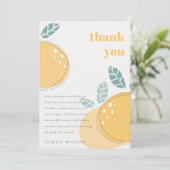 可愛い抽象芸術レモンフルーティはっきりした任意の年齢誕生日 サンキューカード (スタンド正面)