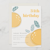 可愛い抽象芸術レモンフルーティはっきりした任意の年齢誕生日 招待状 (正面/裏面)