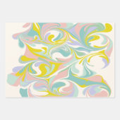 可愛い抽象芸術大理石スワールinパステルカラー ラッピングペーパーシート (正面3)