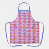 可愛い抽象芸術幾何学模様(紫パーソナライズされた) エプロン (正面)