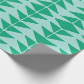 可愛い抽象芸術幾何学模様（緑と青） ラッピングペーパー (角)