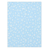 可愛い抽象芸術白フローラDitsyパターン | テーブルクロス (正面)