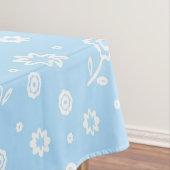 可愛い抽象芸術白フローラDitsyパターン | テーブルクロス (インサイチュ)