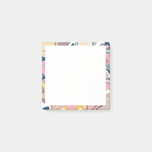 可愛い抽象芸術絵を描大理石渦巻きインピンクパステル ポストイット (正面)