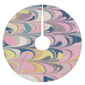 可愛い抽象芸術絵を描大理石渦巻きピンク ブラッシュドポリエステルツリースカート (正面)