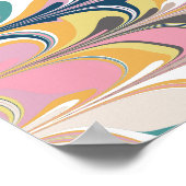 可愛い抽象芸術絵を描大理石渦巻きピンク ポスター (角)