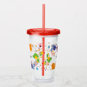 可愛い抽象芸術絵を描（ばちゃばちゃ）跳ねる名 アクリルタンブラー (右)