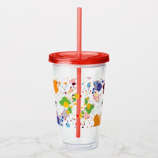 可愛い抽象芸術絵を描（ばちゃばちゃ）跳ねる名 アクリルタンブラー (右)